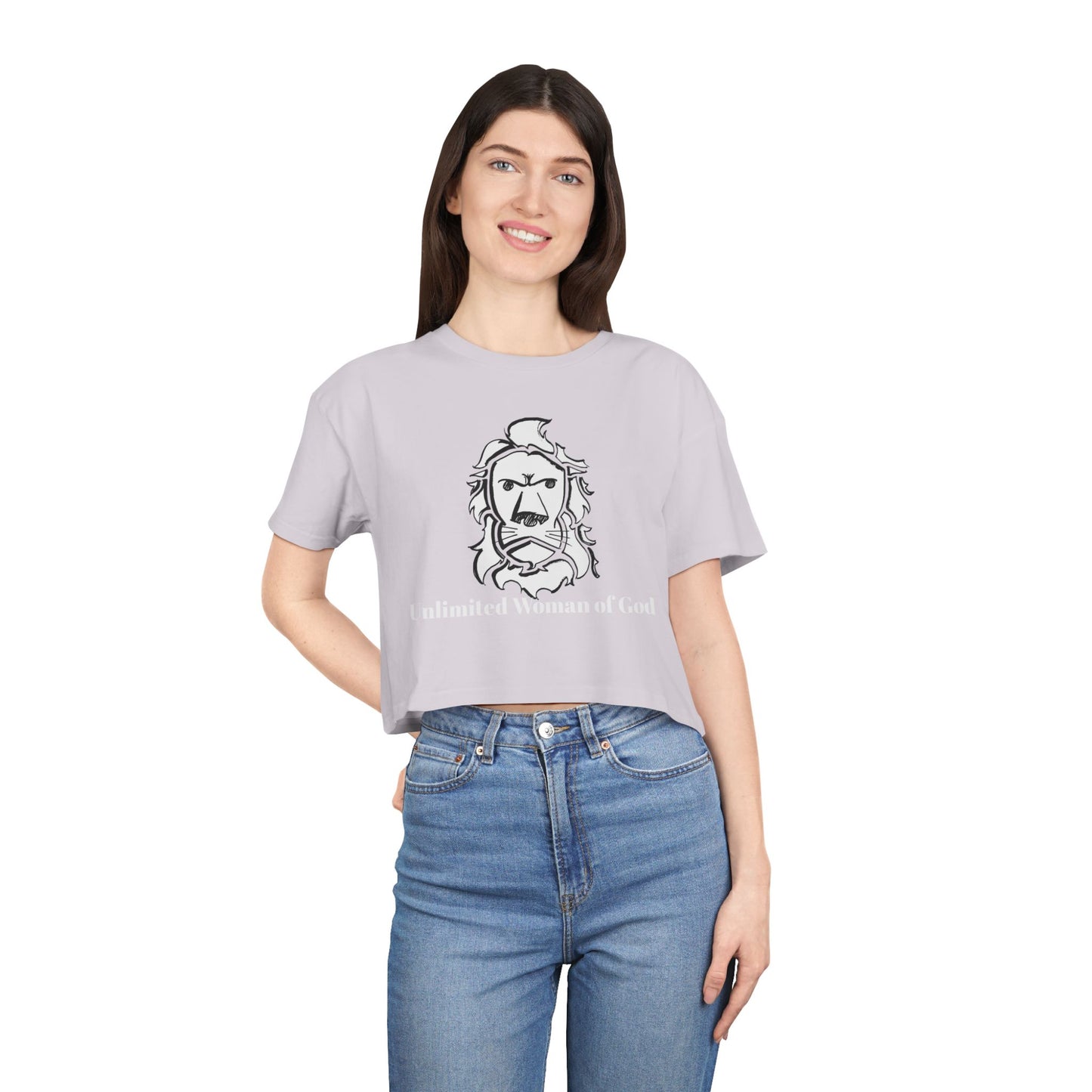 Stylish Women's Crop Tee - Lulled Lion Design